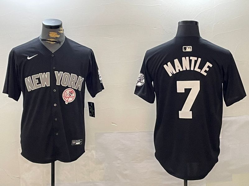 Men New York Yankees #7 Mantle Black Game 2024 Nike MLB Jersey style 12022->new york yankees->MLB Jersey